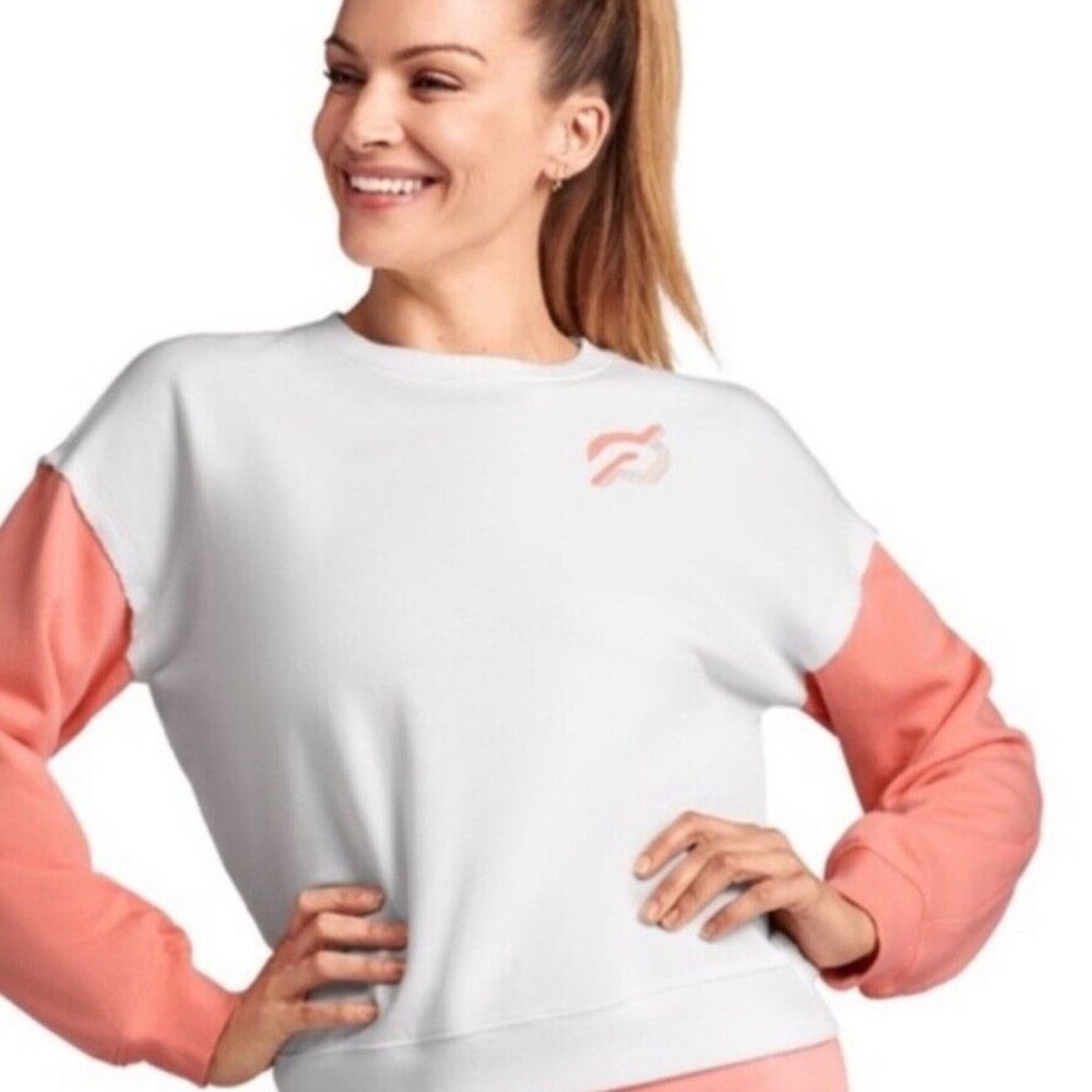 Peloton Unwind pink white Sweatshirt L